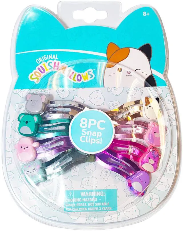 Main image of Kids Hair Clips for Girls Squishmallows Snap Clips 8 Pack Multi Color Ages 8+