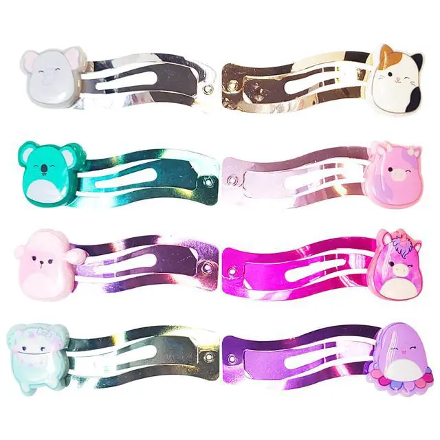 Alt view image 6 of 6 - Kids Hair Clips for Girls Squishmallows Snap Clips 8 Pack Multi Color Ages 8+