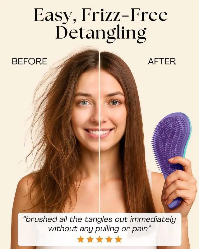 Alt view image 2 of 7 - Detangler Brush for Women & Toddlers, Wet & Dry Hair Brush