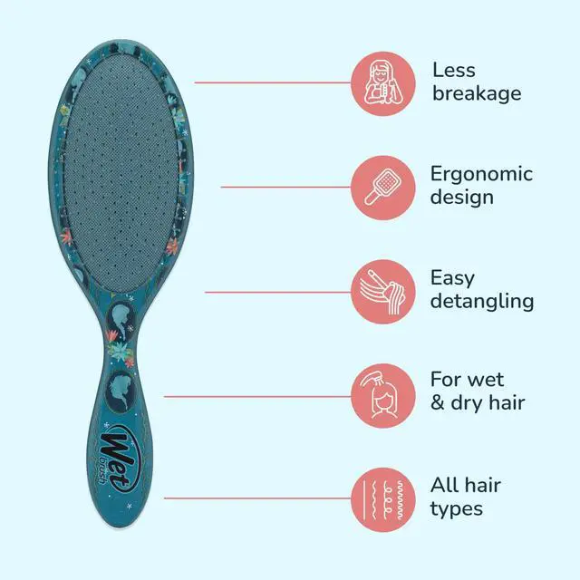 Alt view image 3 of 7 - Original Detangler Hair Brush, Anna & Elsa (Disney Love), Ultra-Soft IntelliFlex Bristles, Detangling Bristles Glide Through Tangles (Wet Dry & Damaged Hair), Women & Men