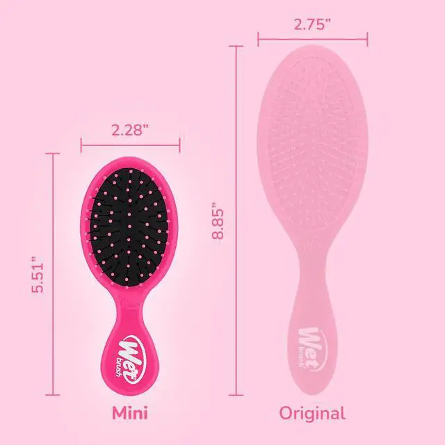 Alt view image 4 of 7 - Mini Detangler Hair Brush, Pink - Detangling Travel Hair Brush - Ultra-Soft IntelliFlex Bristles Glide Through Tangles with Ease - Pain-Free - All Hair Types