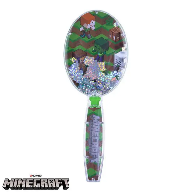 Alt view image 2 of 6 - Minecraft Hair Brush with Magical Sparkling Cubes - Confetti, Green - Boys Hair Brush Ages 3+