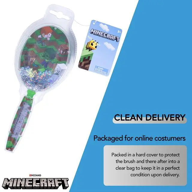 Alt view image 4 of 6 - Minecraft Hair Brush with Magical Sparkling Cubes - Confetti, Green - Boys Hair Brush Ages 3+