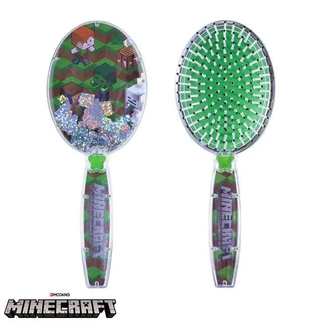 Alt view image 5 of 6 - Minecraft Hair Brush with Magical Sparkling Cubes - Confetti, Green - Boys Hair Brush Ages 3+