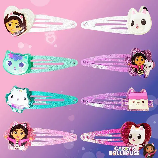 Alt view image 2 of 7 - Gabby's Dollhouse Kids Hair Clips for Girls Snap Clips 8 Pack Multi Color Ages 3+