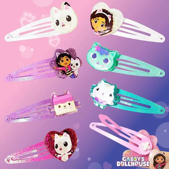 Alt view image 5 of 7 - Gabby's Dollhouse Kids Hair Clips for Girls Snap Clips 8 Pack Multi Color Ages 3+