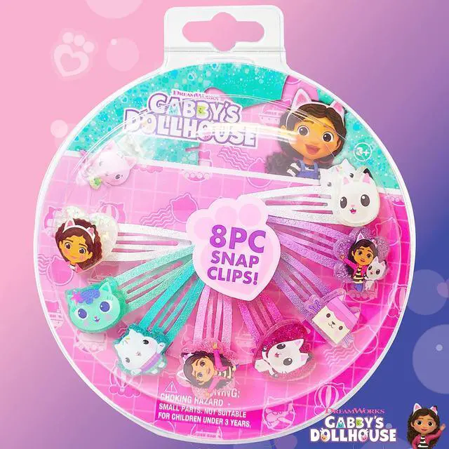 Alt view image 7 of 7 - Gabby's Dollhouse Kids Hair Clips for Girls Snap Clips 8 Pack Multi Color Ages 3+