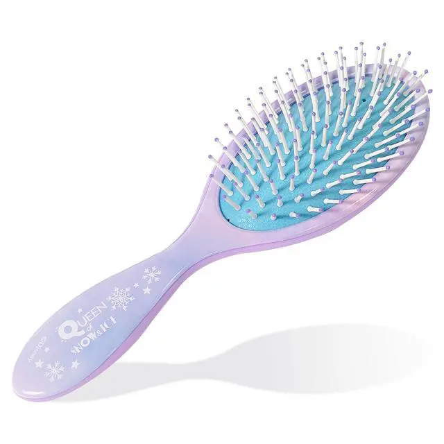 Alt view image 2 of 7 - Frozen Princess Elsa Hair Accessory 5 Pcs Set - 1 Regular 9 inch Frozen Hairbrush & 4 Frozen Scrunchies - Detangling Brush & Elastic Hair Ties Ropes for Girls, Ages 3+