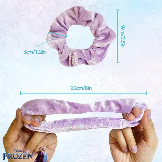Alt view image 6 of 7 - Frozen Princess Elsa Hair Accessory 5 Pcs Set - 1 Regular 9 inch Frozen Hairbrush & 4 Frozen Scrunchies - Detangling Brush & Elastic Hair Ties Ropes for Girls, Ages 3+
