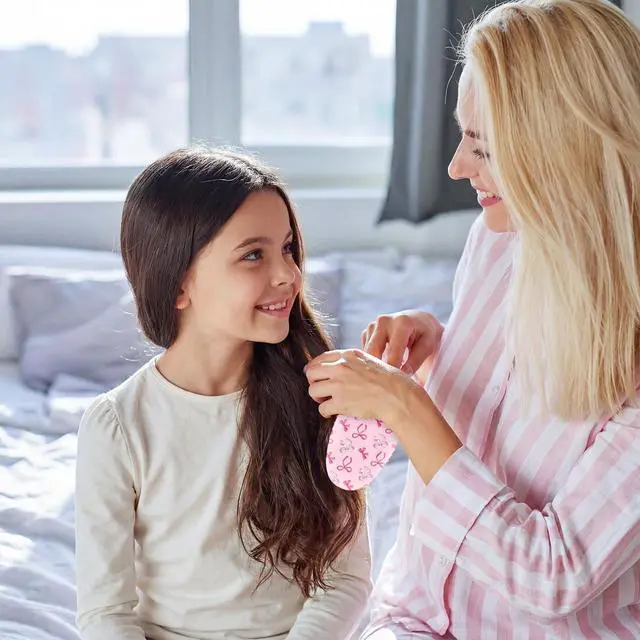 Alt view image 4 of 7 - Girls Hair Brush for Women, Hair Brushes Girls Brush Pink Bow Detangling Brush for Curly Hair Pain-Free Girl Hairbrush Kids
