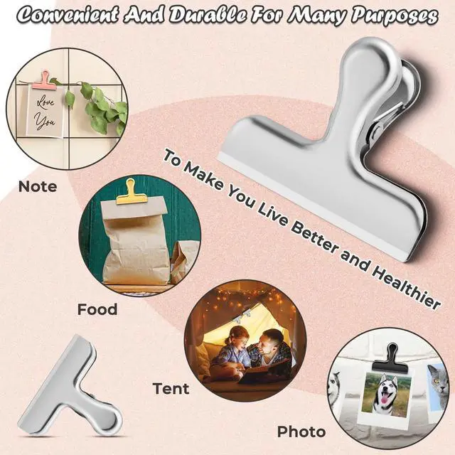 Alt view image 4 of 6 - 6 Pack Chip Clips Bag Clips for Food Snack Kitchen Storage(Silver)