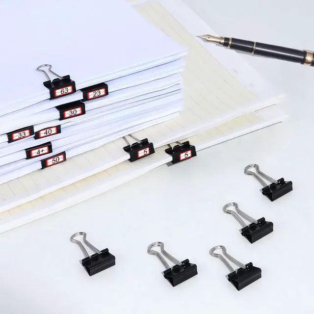 Alt view image 4 of 6 - 60 Pcs Small Binder Clips 3/4 Inch Length, Black Small Paper Clips for Office, Standard Size