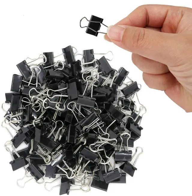 Main image of 120 Pack Binder Clips, 5/8 Inch, Black