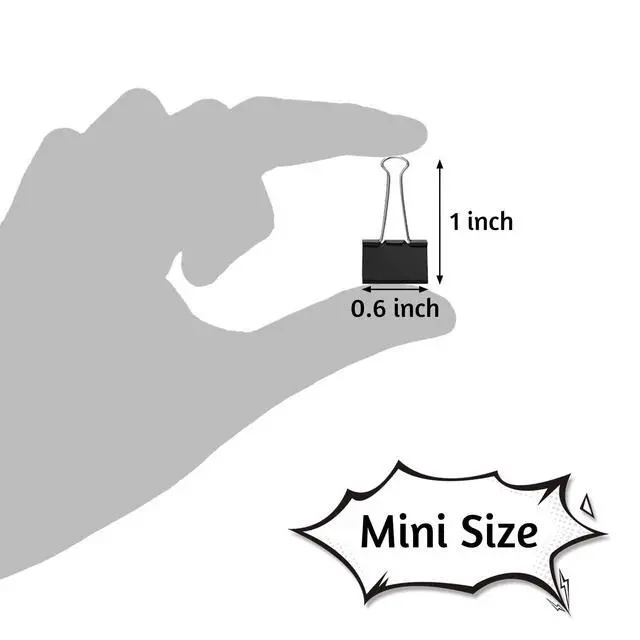 Alt view image 2 of 7 - 120 Pack Binder Clips, 5/8 Inch, Black