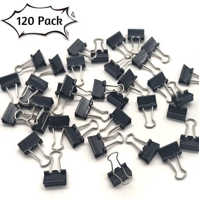 Alt view image 6 of 7 - 120 Pack Binder Clips, 5/8 Inch, Black