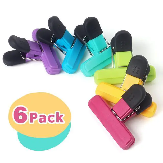 Alt view image 3 of 7 - 6 Pack Chip Clips, Food Clips, 3 x 2.5 Inch, Assorted Color