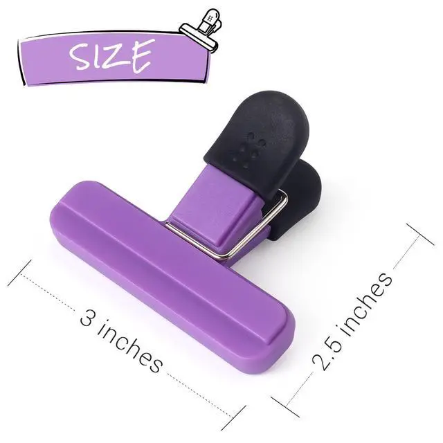 Alt view image 4 of 7 - 6 Pack Chip Clips, Food Clips, 3 x 2.5 Inch, Assorted Color