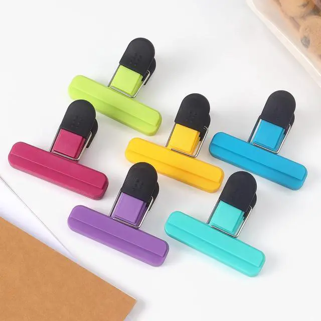 Alt view image 7 of 7 - 6 Pack Chip Clips, Food Clips, 3 x 2.5 Inch, Assorted Color