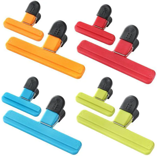 Main image of 8PCS Chip Bag Clips, HIA Stylish Wide Open Bag Clips for Food Storage, Heavy Seal Grip, Assorted Size (6"*3.3" for 4 and 3"*2.5" for 4)
