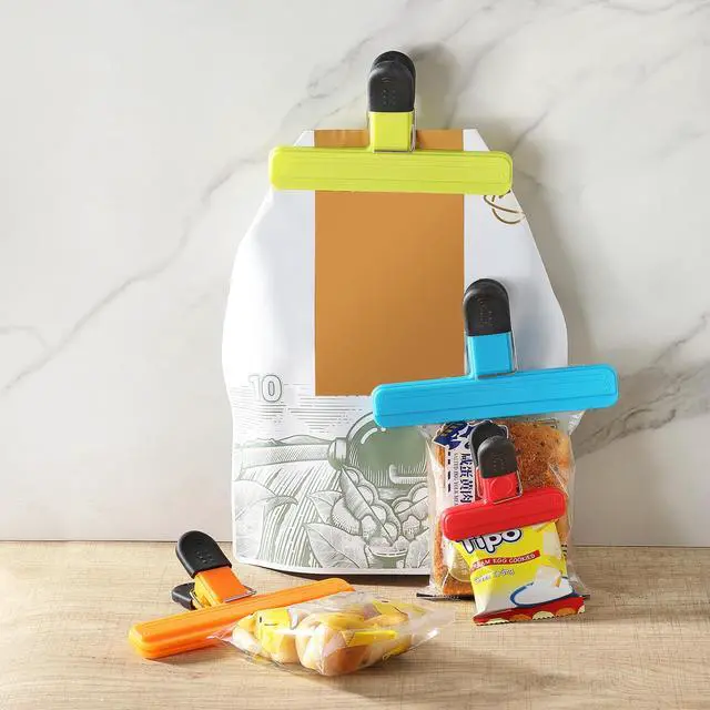 Alt view image 7 of 7 - 8PCS Chip Bag Clips, HIA Stylish Wide Open Bag Clips for Food Storage, Heavy Seal Grip, Assorted Size (6"*3.3" for 4 and 3"*2.5" for 4)