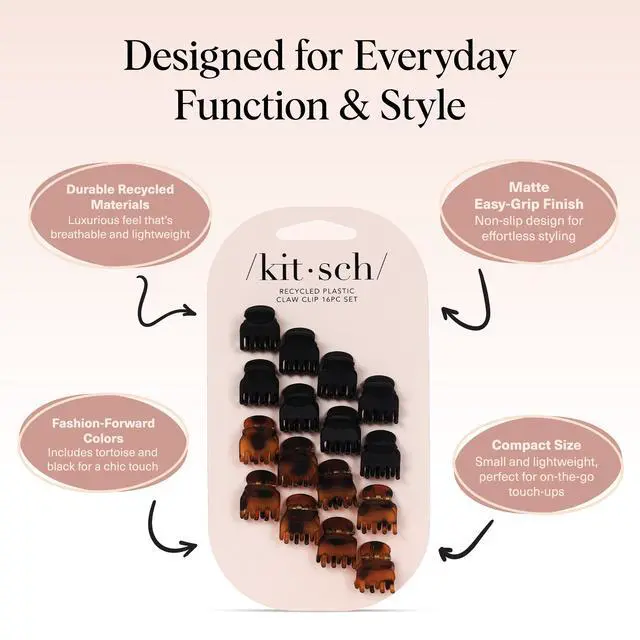 Alt view image 4 of 7 - Mini Hair Clips for Women - Tortoise & Black, 16 Pcs