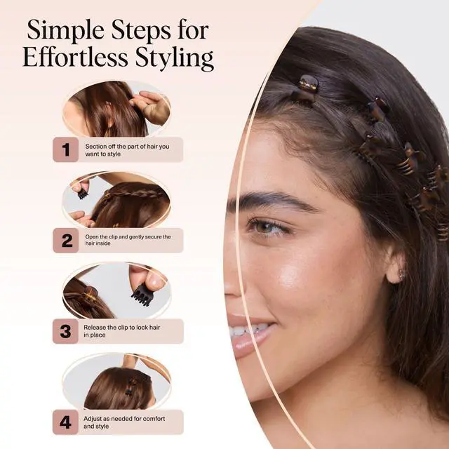 Alt view image 5 of 7 - Mini Hair Clips for Women - Tortoise & Black, 16 Pcs