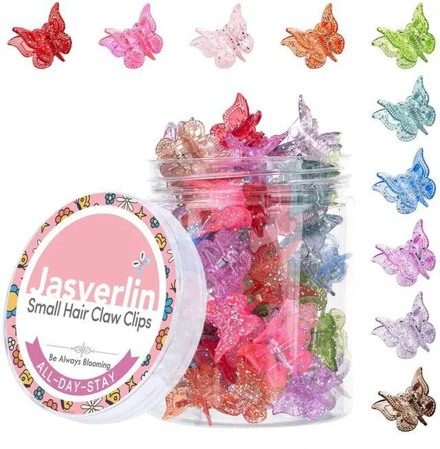 Main image of Glitter Butterfly Hair Claw Clips, Y2K Hair Accessories 50 Pcs