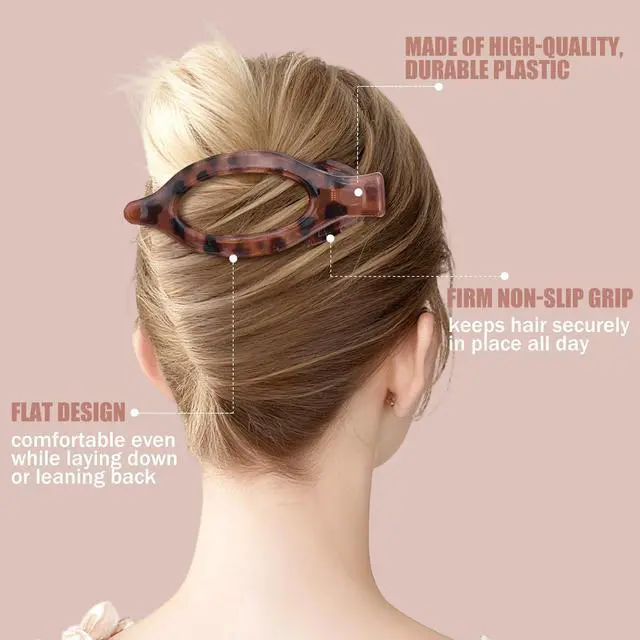 Alt view image 5 of 7 - Flat Hair Clips for Women - 6 PCS French Flat Claw Clips Medium Hair Clips for Girls Large Hair Claw Clips for Thick or Thin Hair Strong Hold No Slip Hair Accessories for women (Transparent)