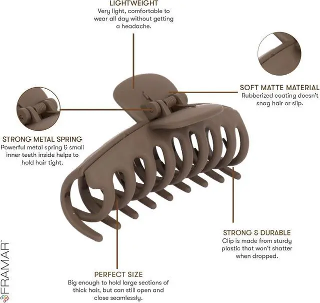 Alt view image 2 of 6 - Extra Large Claw Clips For Thick Hair, Hair Claws Pack, Hairclips