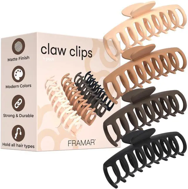 Main image of Extra Large Claw Clips For Thick Hair, Hair Claws Pack, Hairclips