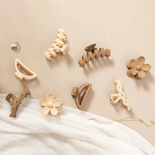 Alt view image 7 of 7 - 8PCS Hair Clips for Women, Flower Claw Clips for Thick Hair