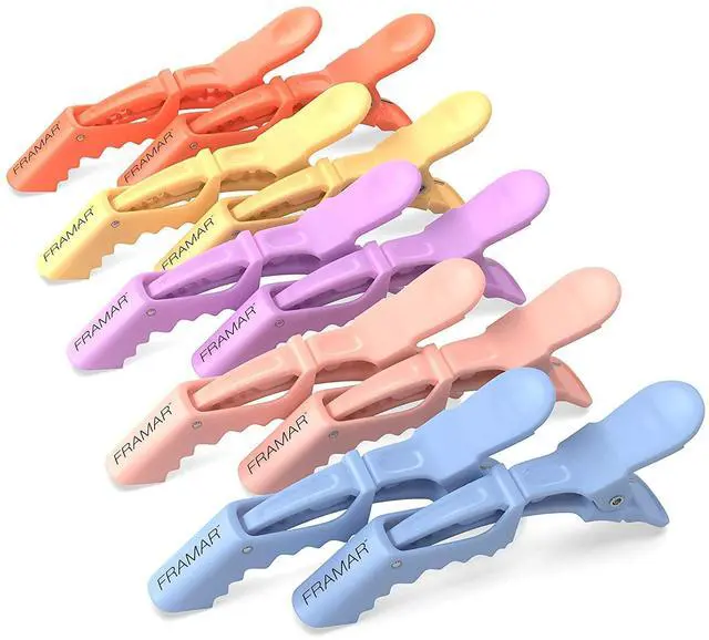 Main image of Pastel Alligator Hair Clips 10 Pack - Professional Styling Clips for Hair, Salon Quality Plastic Alligator Clips