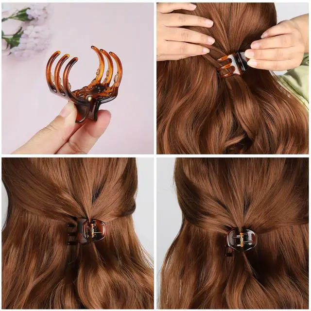Alt view image 4 of 7 - 6 Pieces Hair Claw Clips, Morhom 1.3 Inch Jaw Clips for Thick or Medium Hair