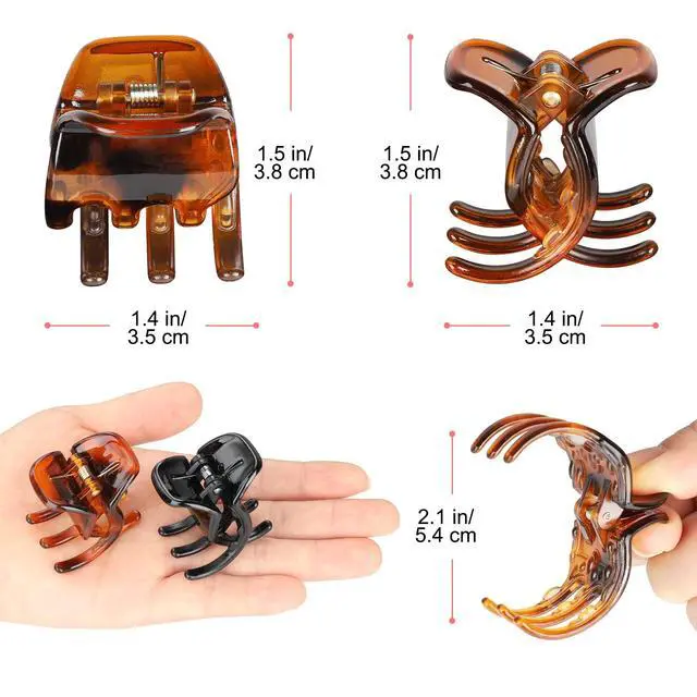 Alt view image 5 of 7 - 6 Pieces Hair Claw Clips, Morhom 1.3 Inch Jaw Clips for Thick or Medium Hair