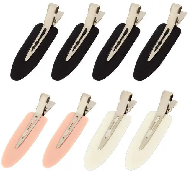 Main image of 8Pcs Creaseless Hair Clips for Women Styling, 4 Black, 2 White, 2 Pink