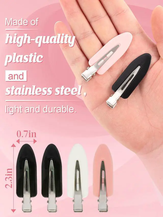 Alt view image 4 of 6 - 8Pcs Creaseless Hair Clips for Women Styling, 4 Black, 2 White, 2 Pink