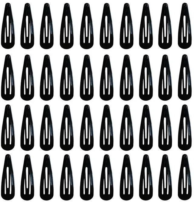 Main image of 40 Pieces 2 Inch Black Metal Snap Hair Clips Non-slip Hair Barrettes Hair for Girls, Women, Kids Teens or Toddlers