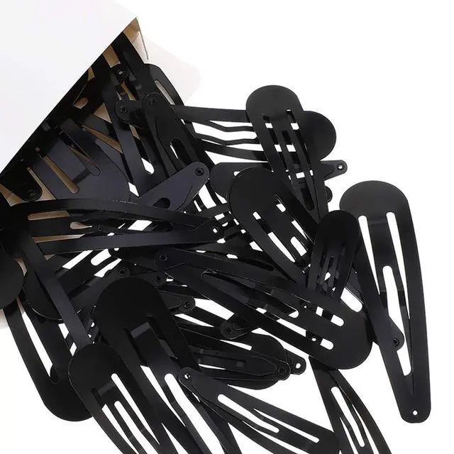 Alt view image 2 of 5 - 40 Pieces 2 Inch Black Metal Snap Hair Clips Non-slip Hair Barrettes Hair for Girls, Women, Kids Teens or Toddlers