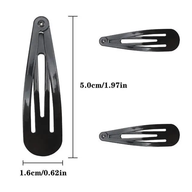 Alt view image 4 of 5 - 40 Pieces 2 Inch Black Metal Snap Hair Clips Non-slip Hair Barrettes Hair for Girls, Women, Kids Teens or Toddlers