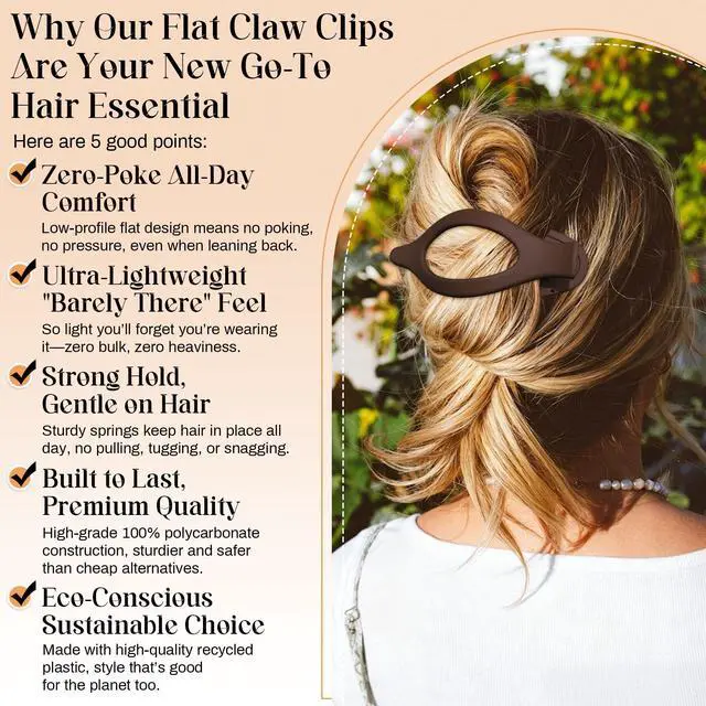 Alt view image 3 of 7 - French Concord Hair Clips - 6Pcs Side Slide Volume Clips for Women Girls, Strong Hold No Slip Grip, Thick or Thin Hair (Matte Finish, L:4.6 IN, W:1.97IN)