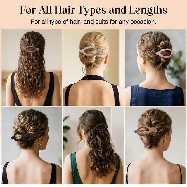 Alt view image 6 of 7 - French Concord Hair Clips - 6Pcs Side Slide Volume Clips for Women Girls, Strong Hold No Slip Grip, Thick or Thin Hair (Matte Finish, L:4.6 IN, W:1.97IN)