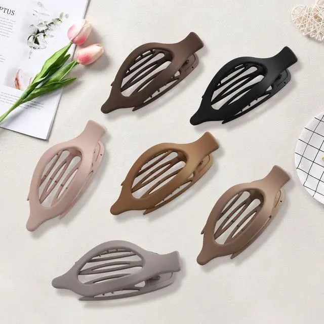 Alt view image 7 of 7 - French Concord Hair Clips - 6Pcs Side Slide Volume Clips for Women Girls, Strong Hold No Slip Grip, Thick or Thin Hair (Matte Finish, L:4.6 IN, W:1.97IN)