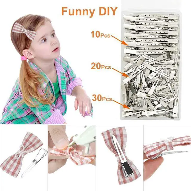 Alt view image 5 of 6 - 60Pcs Metal Duck Billed Hair Clips for Women Styling Sectioning, Silver Hair Pins for Long Hair, Alligator Curl Loc Clips for Thick Hair Roller, Salon, Bows DIY