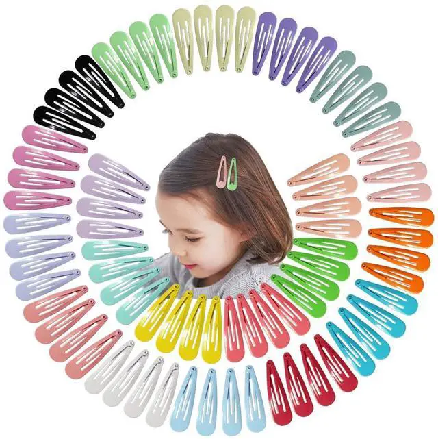 Main image of 80PCS Hair Clips, 2 Inch Non-Slip Metal Hair Barrettes for Girls, Kids, Baby and Women. (20 Colors)