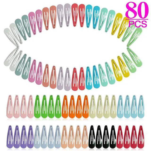 Alt view image 2 of 7 - 80PCS Hair Clips, 2 Inch Non-Slip Metal Hair Barrettes for Girls, Kids, Baby and Women. (20 Colors)