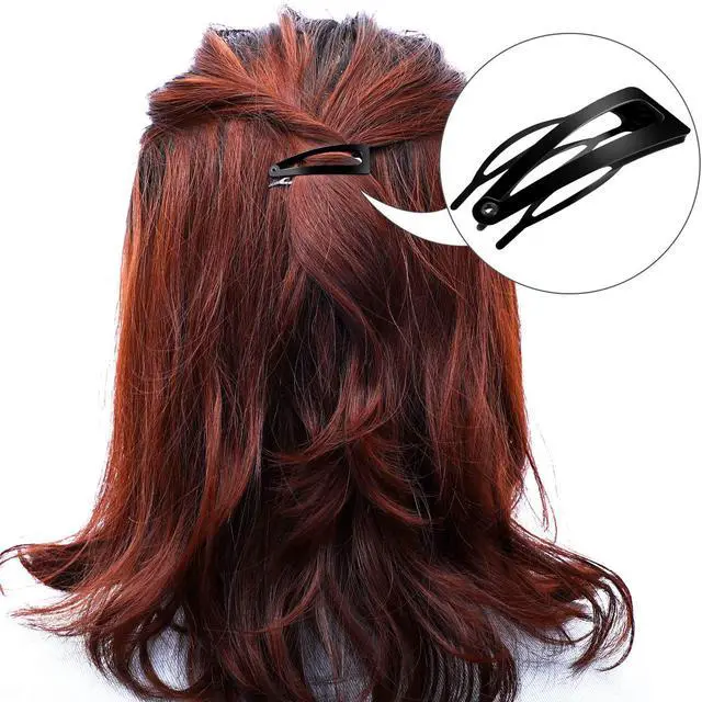 Alt view image 5 of 7 - Black 24 Pcs Double Grip Hair Metal Snap Clips,2 Inch