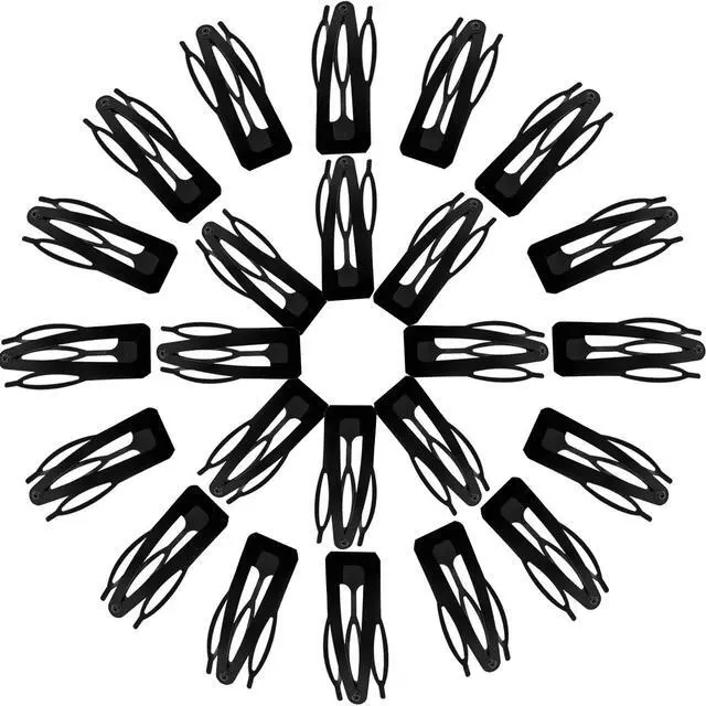 Alt view image 6 of 7 - Black 24 Pcs Double Grip Hair Metal Snap Clips,2 Inch