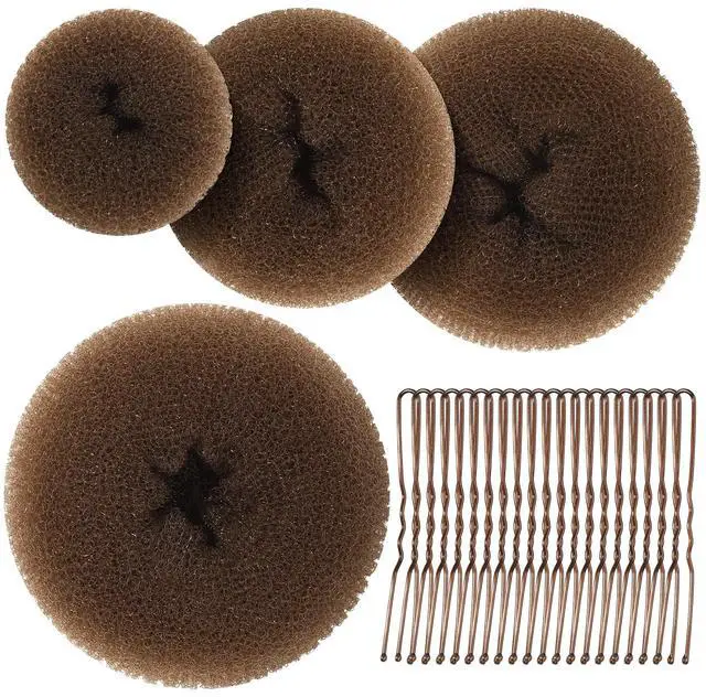 Main image of Hair Bun Maker, Hair Buns for kids Girls, Hair Donuts, Ballet Bun Maker,4 Size, Light Brown