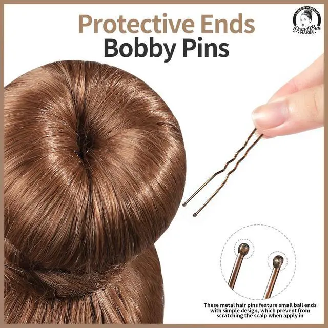 Alt view image 4 of 7 - Hair Bun Maker, Hair Buns for kids Girls, Hair Donuts, Ballet Bun Maker,4 Size, Light Brown