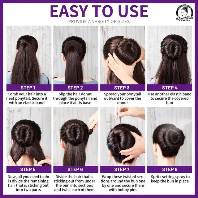 Alt view image 5 of 7 - Hair Bun Maker, Hair Buns for kids Girls, Hair Donuts, Ballet Bun Maker,4 Size, Light Brown